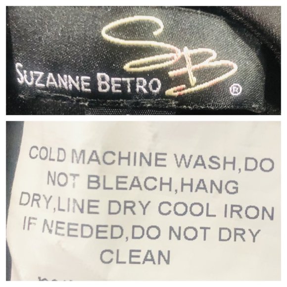 Suzanne Betro Division D Black Tie Collar Sleeveless Shift Midi Dress Size L - Picture 9 of 9